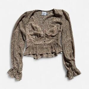 Princess polly ditsy floral ruffle blouse